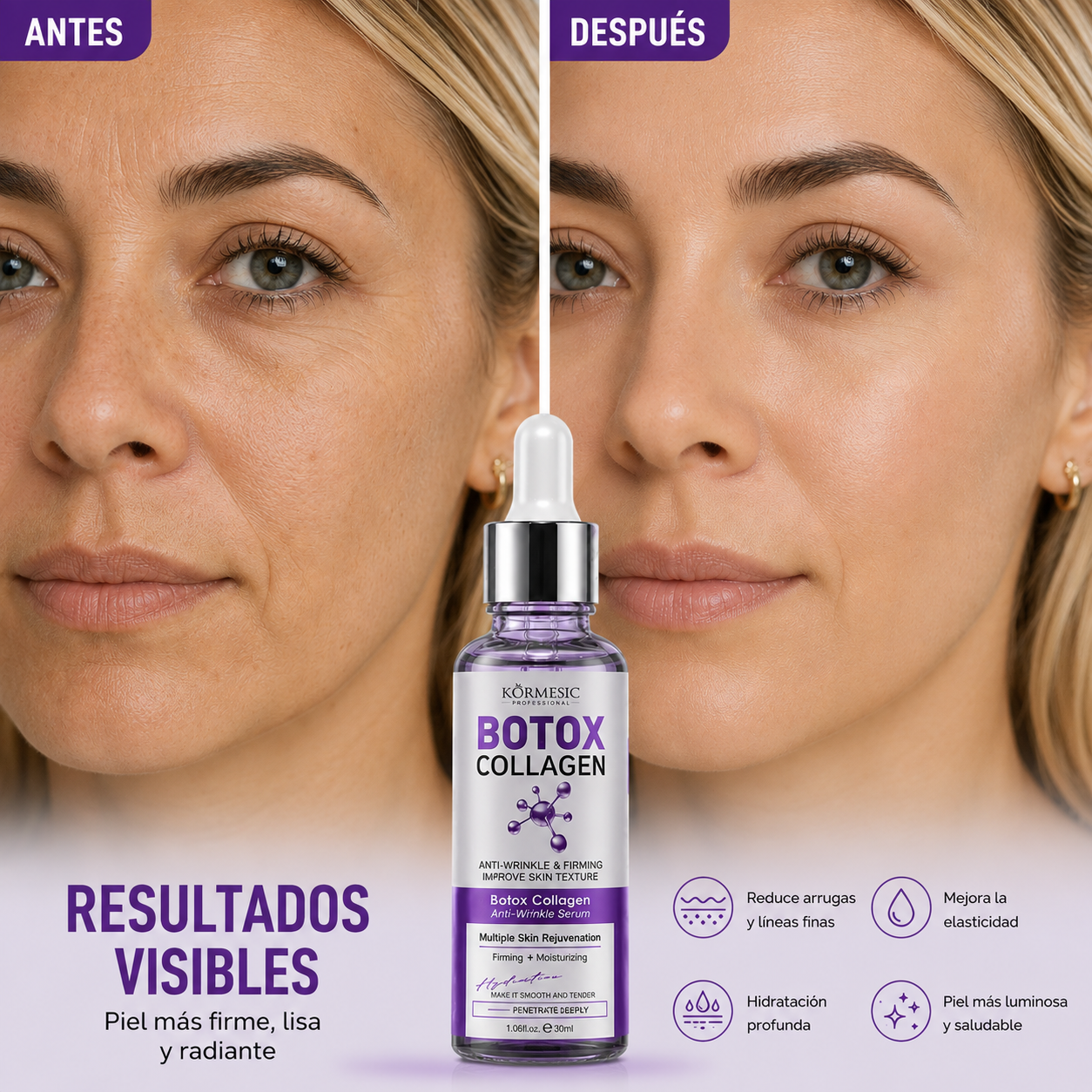 Sérum Facial de Colágeno Efecto Botox Antiarrugas - 30 ml