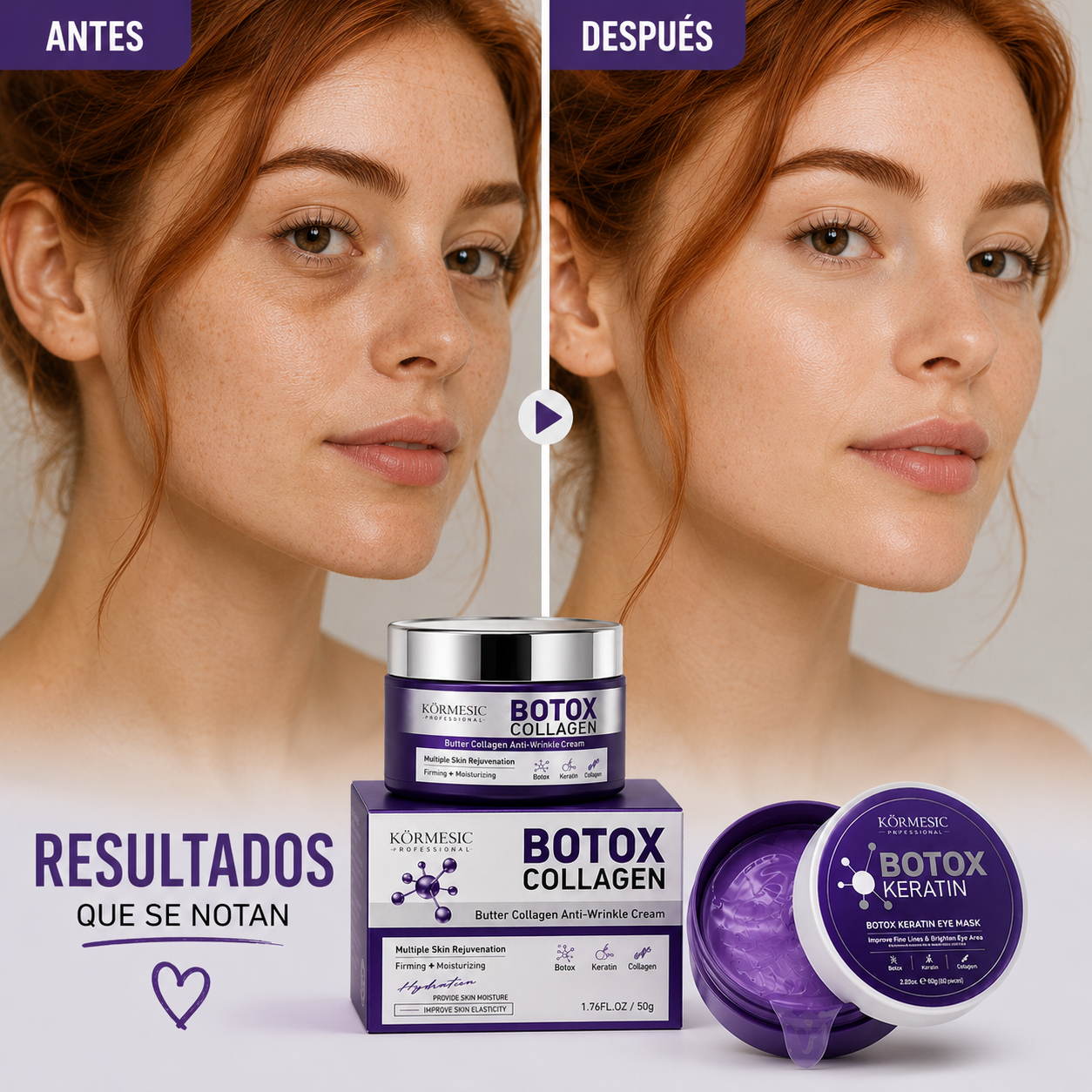 Crema Facial de Colágeno Efecto Botox Antiarrugas - 50 gm.