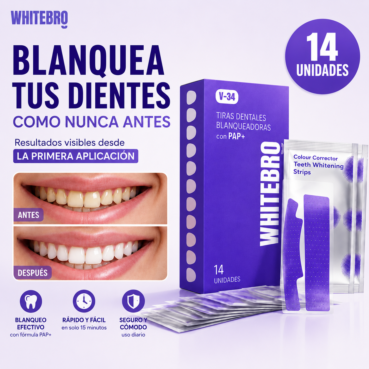 Tiras Blanqueadoras Dentales V34